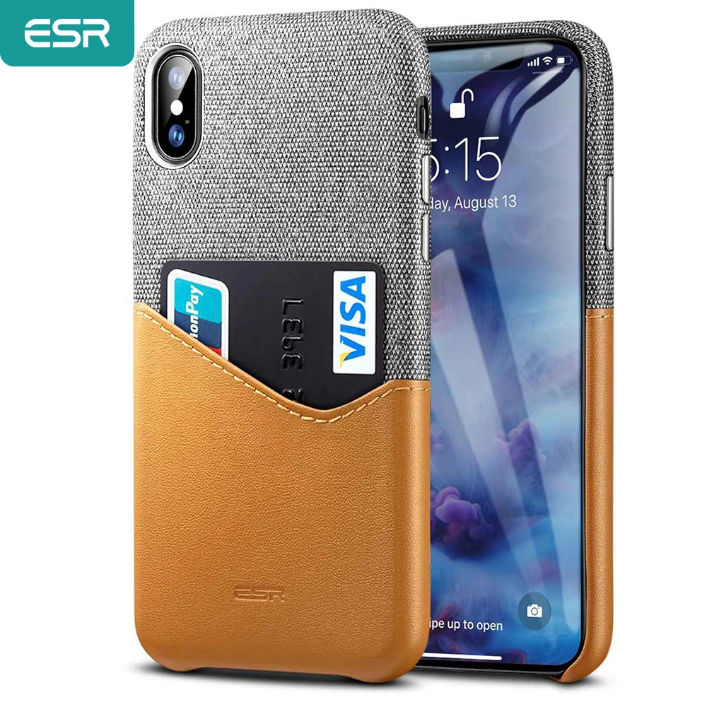 Чехол ESR для iPhone XR XS Max чехол из высококачественной кожи с мягкой тканью тонкий