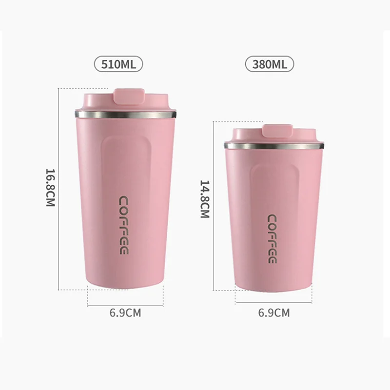 Taza térmica de acero inoxidable 380 con tapa para coche, termo de viaje, botella de agua, frascos de vacío, para regalo, gran oferta, 510 y 304 ml