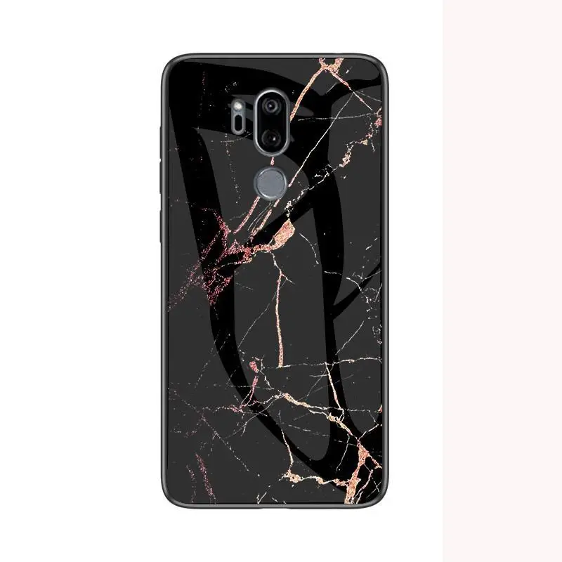 3 Для LG G7 ThinQ чехол стекло задняя Жесткая Крышка для телефона чехол для Funda LG G7 LGG7 чехол G710 мягкий TPU бампер закаленный для LG G 7 6,1'' - Цвет: 3