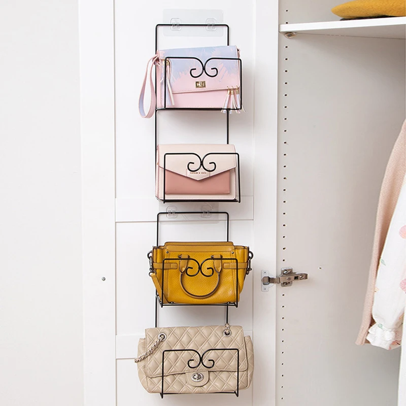 

Shelves For Bags Behind the Door Wardrobe Racks Multi-layer Wall Creative Bag Storage Bag Hangers
