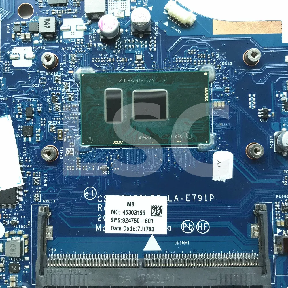 СОП для HP 250 G6 15-BS серии Материнская плата ноутбука 924750-001 924750-601 CSL50/CSL52 SR2UW I3-6006U