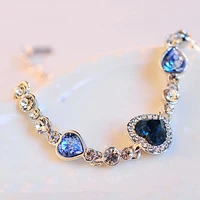 vintage jewelry heart shaped crystal bracelets for women bangles gift