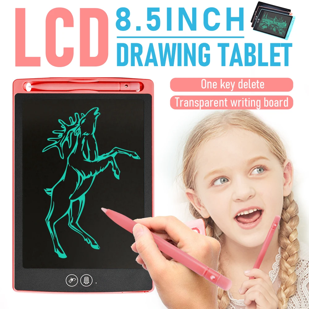 8 5 Дюймов прозрачный ЖК дисплей планшет для письма частично стираются рисования