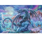 5D Луна Дракон Алмазная вышивка своими руками животное волк полярный медведь мозаика вышивка настенное украшение