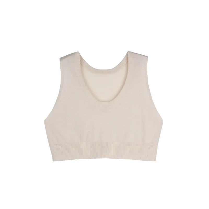 

Cropped Sweater Vest Women Wool Blended Knitted Vests Fall