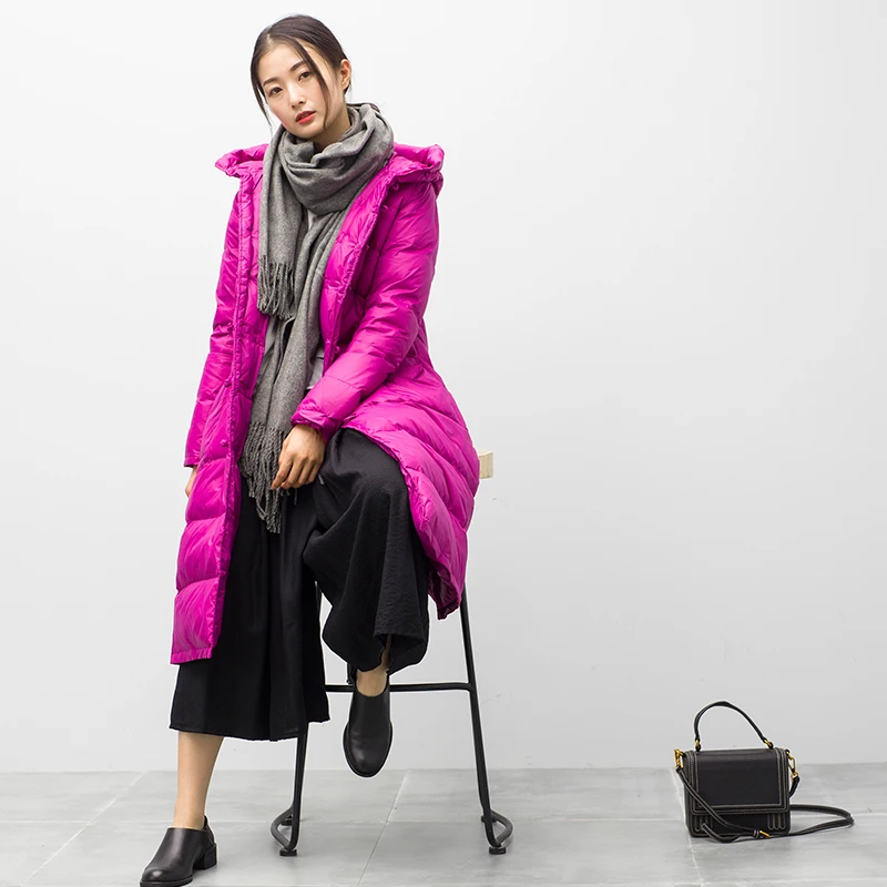 2020 New Large Women Winter Down Coat Vintage Chinese Button X-long Hooded Jackets Female Outerwear Warm OK1051 | Женская одежда
