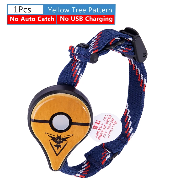 Yellow Tree Pattern Bluetooth браслет с автоматической ловлей для игры Pokemon Go Plus, аксессуары для часов с браслетом, часы с зарядкой от usb - Цвет: Yellow Tree Pattern