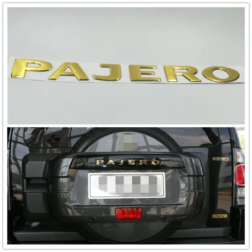 

Soarhorse For MITSUBISHI PAJERO Gold 3D Letters Rear Boot Trunk Tailgate Emblem Nameplate Decals Car Accessroies