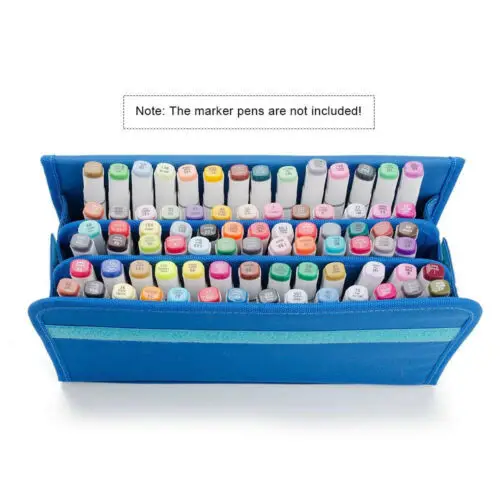 Чехол для хранения маркеров и ручек с 80 отделениями портативный чехол переноски