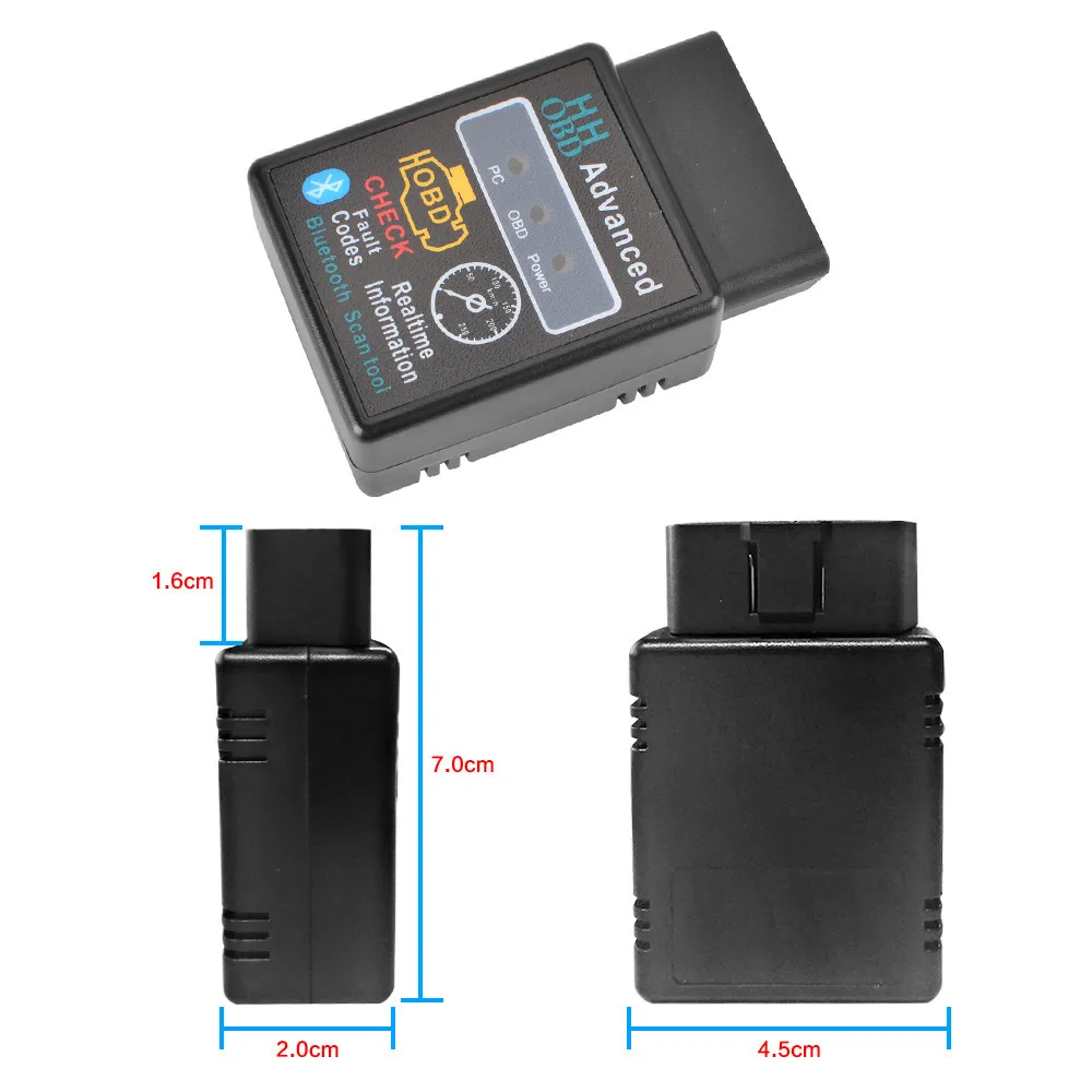 Для Android PC HH OBD ELM327 Bluetooth OBD2 OBDII CAN BUS Check двигатель автомобильный диагностический