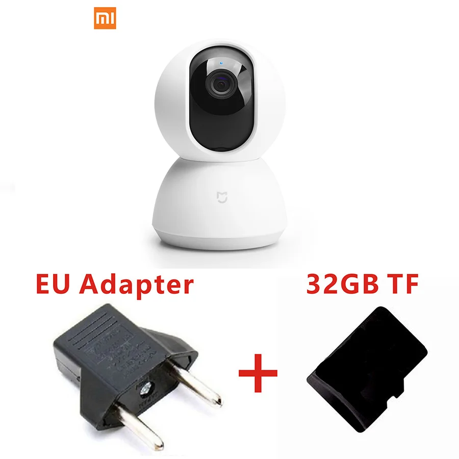 Xiaomi mi jia умный дом безопасности Cam 1080P HD 360 градусов ночного видения веб-камера IP Cam wifi для mi Home управление приложением - Цвет: camera 32GB EU