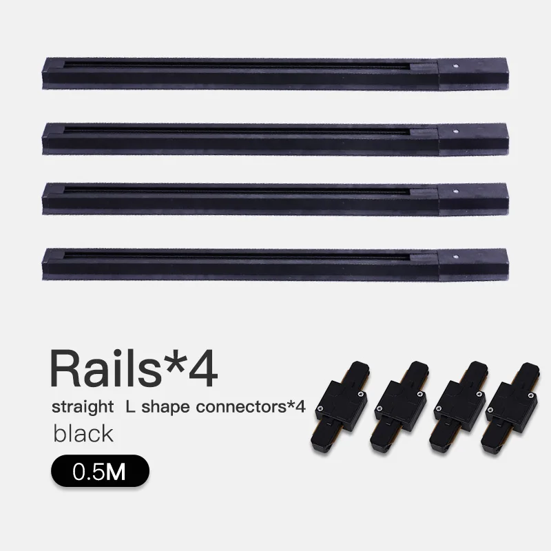 Black-0.5m Track-S COB светодиодный Трековый светильник 220V 12/20 Вт, 30 Вт, 40 Вт регулируемый Точечный светильник Алюминий потолочный рельсы для Кухня магазин - Испускаемый цвет: Black-0.5m Track-S