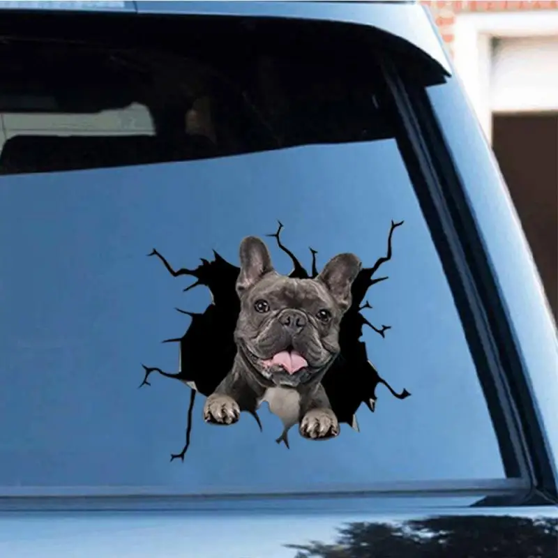 3D забавная собака голова в фотосвете автомобильные окна плакаты виниловые