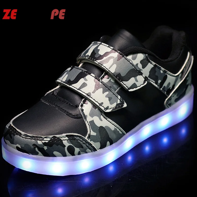 Детские светящиеся кроссовки светодиодная обувь с подсветкой Размеры 25 37 для