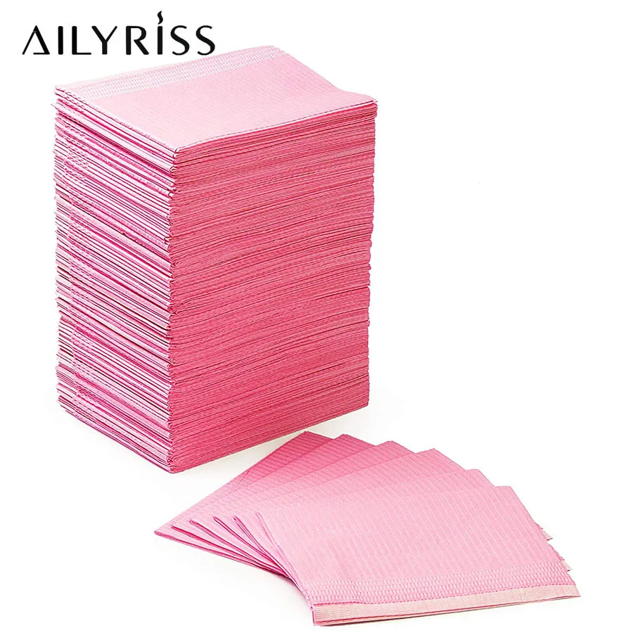 

125pcs Disposable Waterproof Medical Paper Dental Hygiene Bib Neckerchief Wood Pulp Paper Dental Clean Pad Sheets