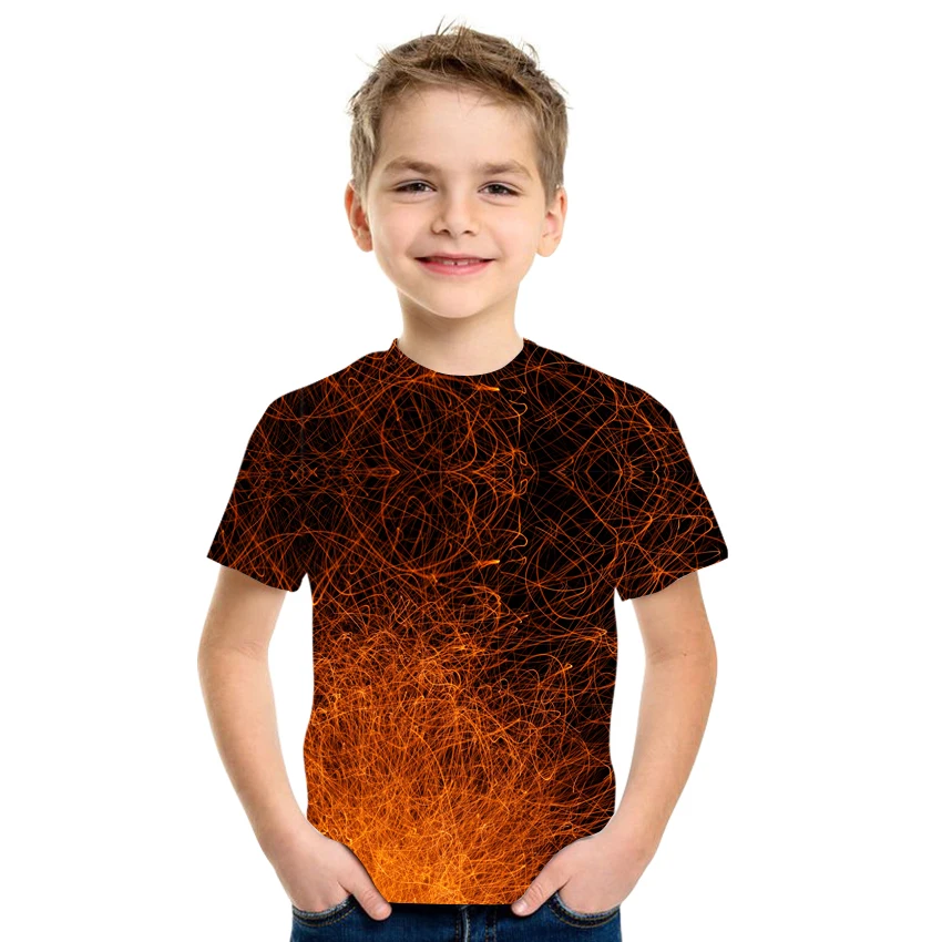 

Kids T Shirt Colorful Geometric Lines Boys Girls Children Toddler Short Sleeves Summer Clothes 3D Print Harajuku Style Tee