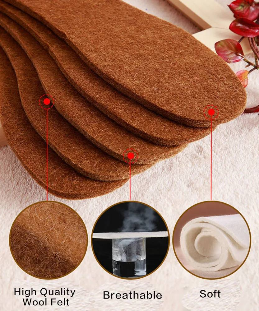 VXM 6MM Thickened Winter Sports insole Wool Like Felt Odor Proof Breathable Warm Insole Suitable For A Long Walk In The Snow