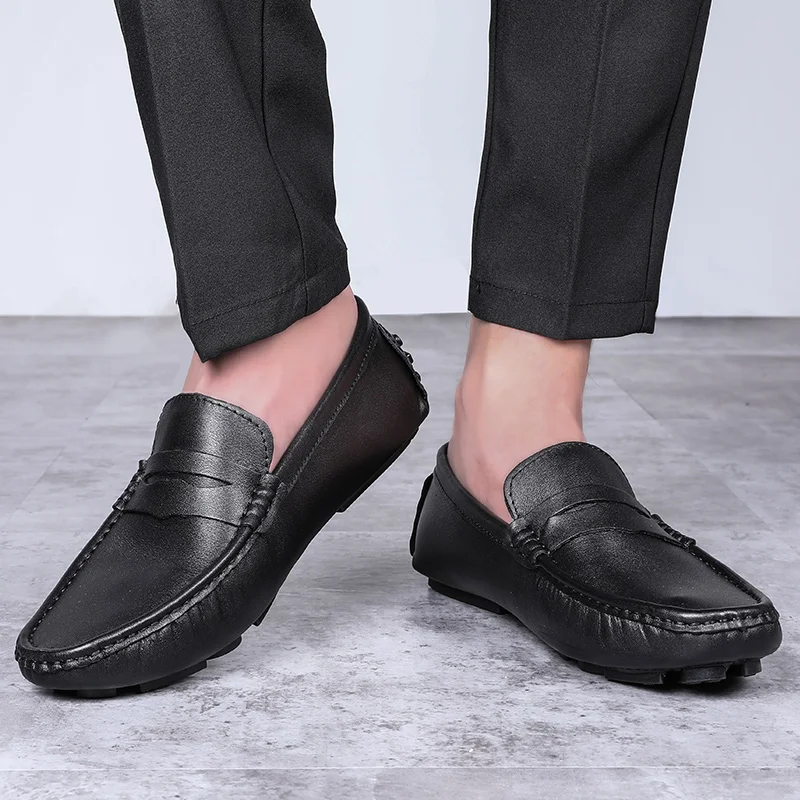 

Comfortable Men Genuine Leather Casual Shoes Footwear Flats for Men Slip on Men Shoes Loafers Shoes Fashion Drive Classic Shoes