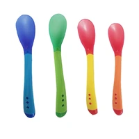 temperature sensing spoon safety silicone tableware sppon for baby toddler self feeding food temperature test infant flatware