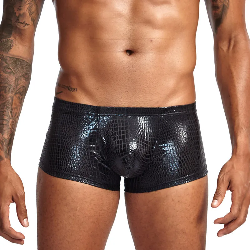Sexy Men Underwear Imitate Snake Skin Boxers Novelty Man Underpants Male M XXL Under Wear Gay Night Club Performance Clothing | Мужская