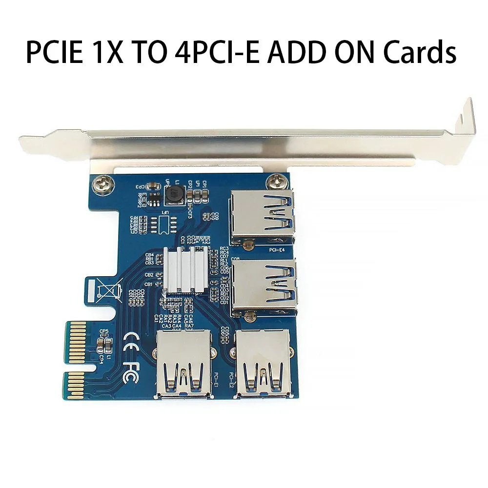PCIE 1 до 2/4 PCI Express 1X Слоты Райзер-карта Mini ITX к внешнему 4 PCI-E слот-адаптер PCIe порт