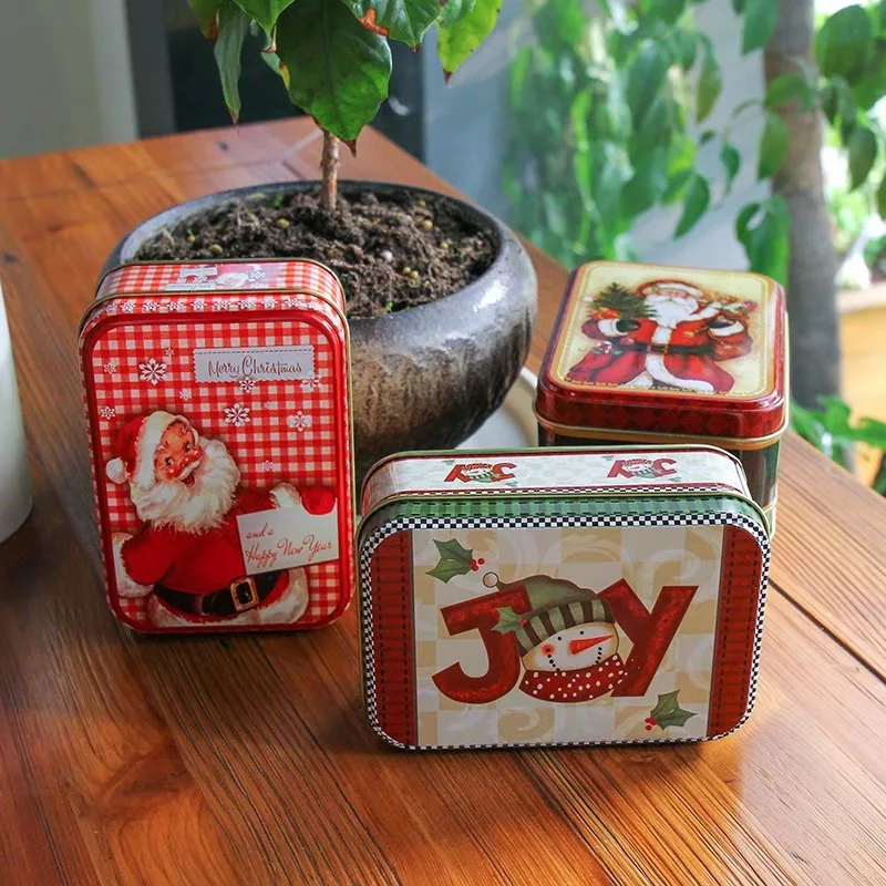 Рождество мультфильм хранения жестяная коробка для конфет Конфеты банка