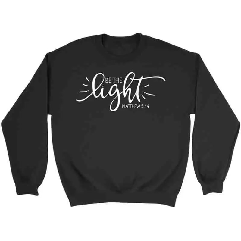 Женский свитшот с надписью Be The Light|Женские толстовки и свитшоты| |