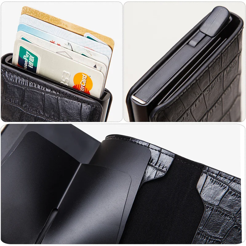 Кошелек мужской металлический с Rfid-блокировкой для ID кредитных карт держатель