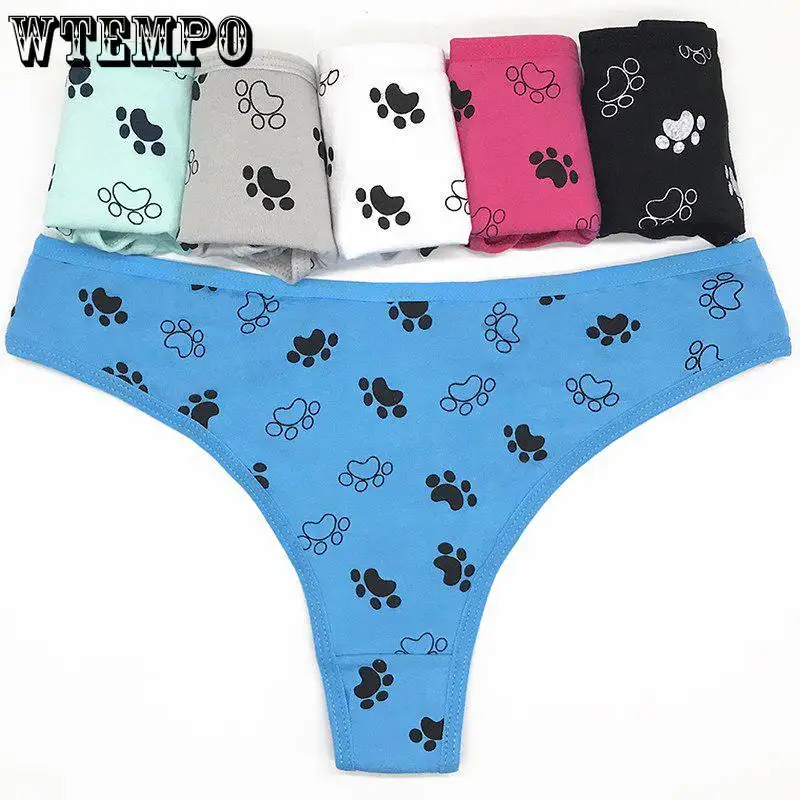 WTEMPO/6 шт./партия трусики женские хлопковые трусы нижнее белье с принтом женское