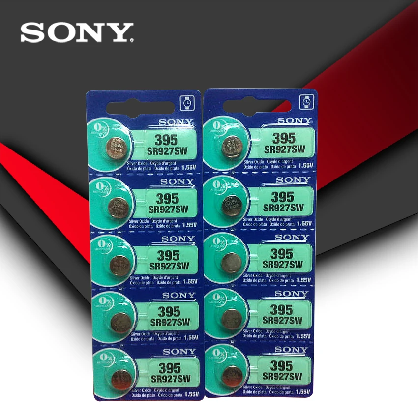 Батарейка для часов Sony 100% оригинальная 395 SR927SW 399 SR927W LR927 AG7 1 55 V 10 шт. сделано в