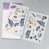 2 sheets pack purple lavender flower sea decorative stickers handbook decoration