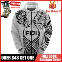 fiji rugby wave polynesian island 3d over printed hoodie man women harajuku outwear zipper pullover sweatshirt casual unisex a18