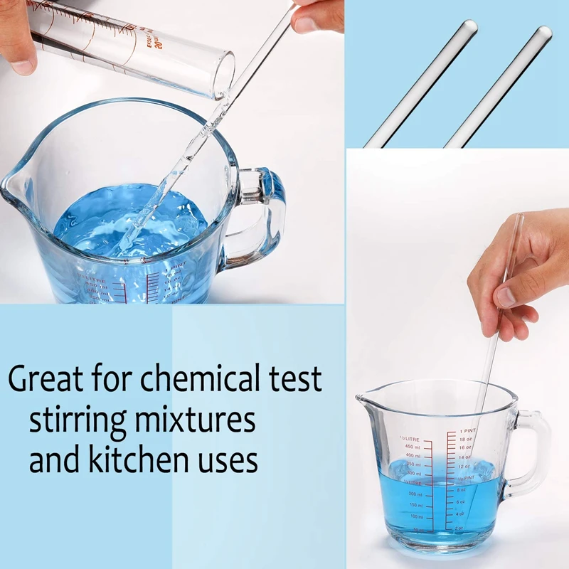 Glass Graduated Cylinder Set - 100 Ml 50 10 5 Measuring with 2 Stirring Rods Droppers Borosilic |