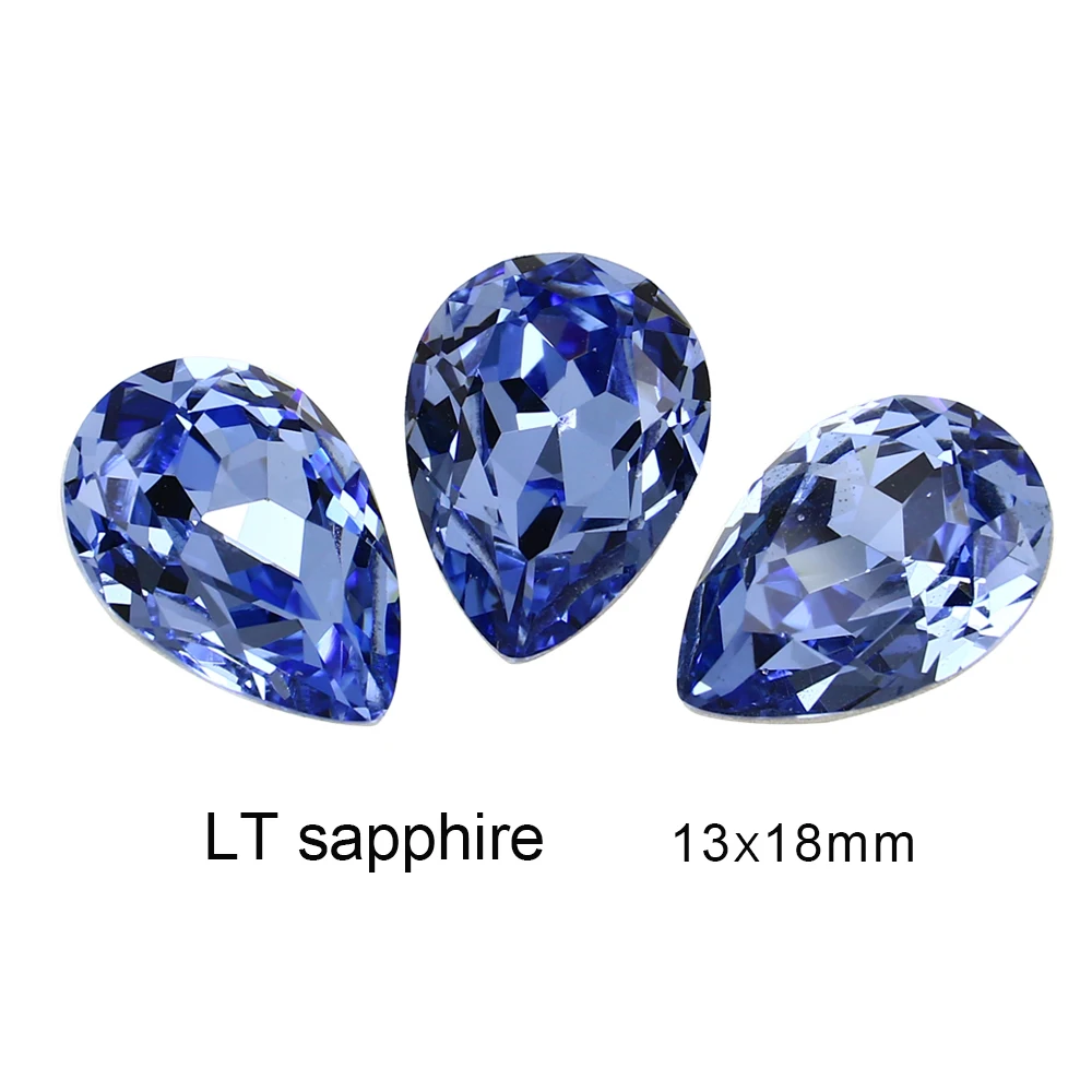 Стеклянные Подвески капельки в виде кристаллов из камней по оборотной стороне