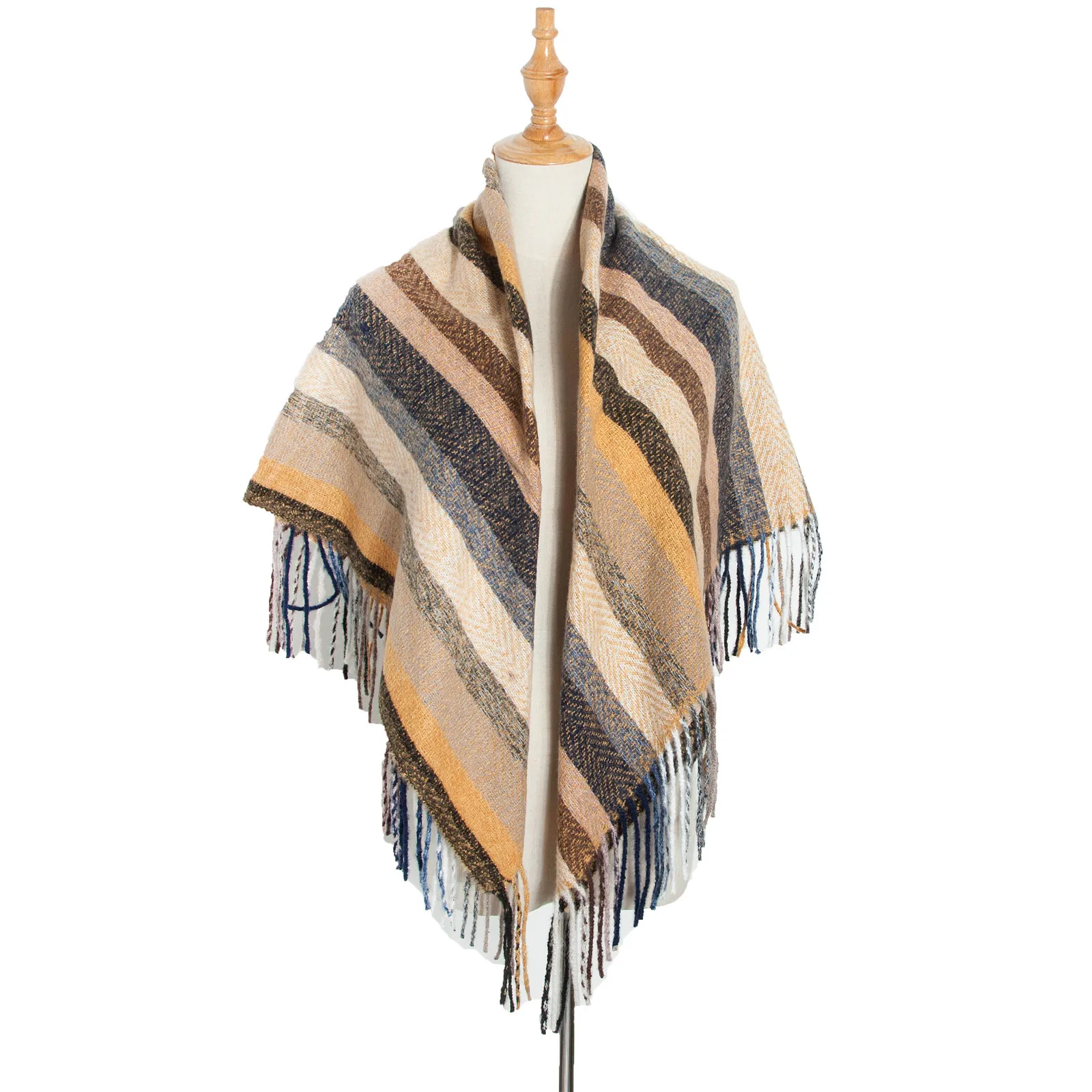 

Winter Scarf For Women Fashionable Neck Warmer Scarves Foulard Femme Casual Scarves Shawls Soft Wraps Square Tassel Scarf Shawl