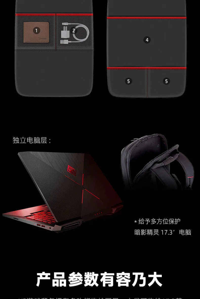 Новейший лучший 1:1 рюкзак для ноутбука подходит для hp ОСА 17,3 дюймов смарт-чехол для hp 15,6 дюймов защитная сумка