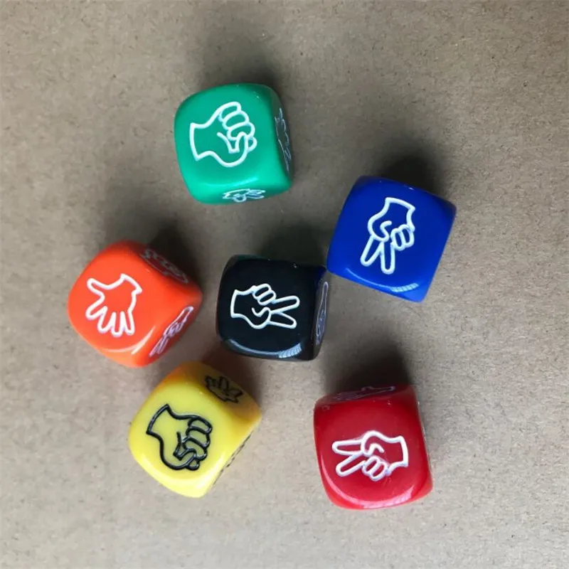 

2021 6pcs 6-sided Dice Rock Paper Scissors Dice Kids Board Game Toys Prop