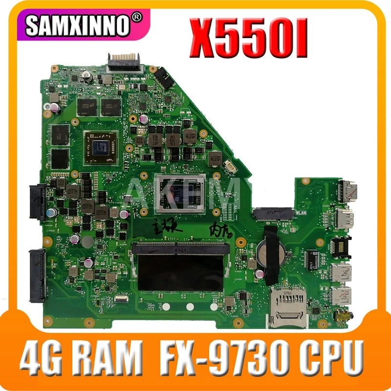 

X550IK 4GB Graphics card + DDR4-4G RAM cpu FX-9730 For Asus X550I X550IK X550IU Notebook notebook motherboard mainboard