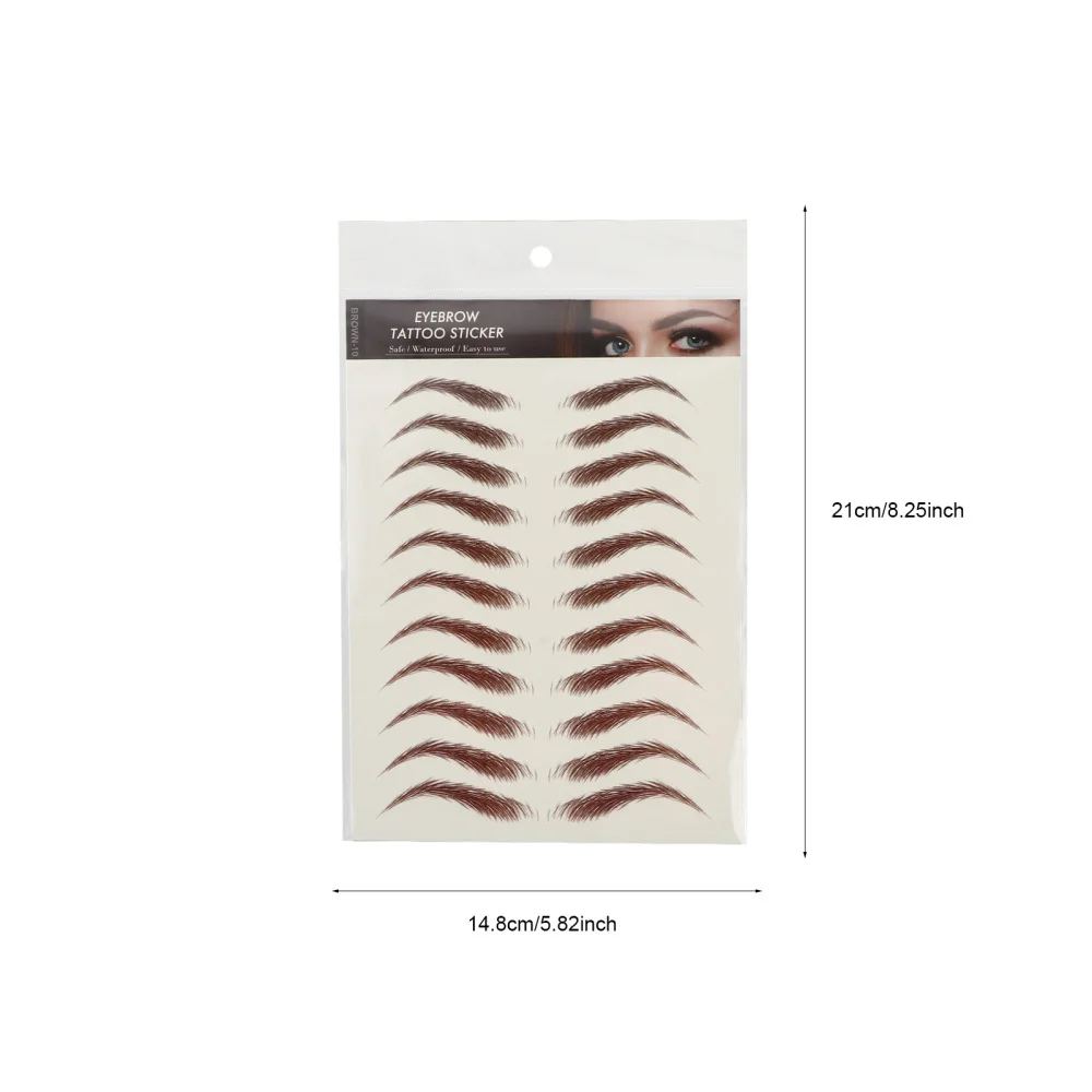 

4 Sheets Brow Sticker Fake Stickers Waterproof Temporary Brow Tattoos