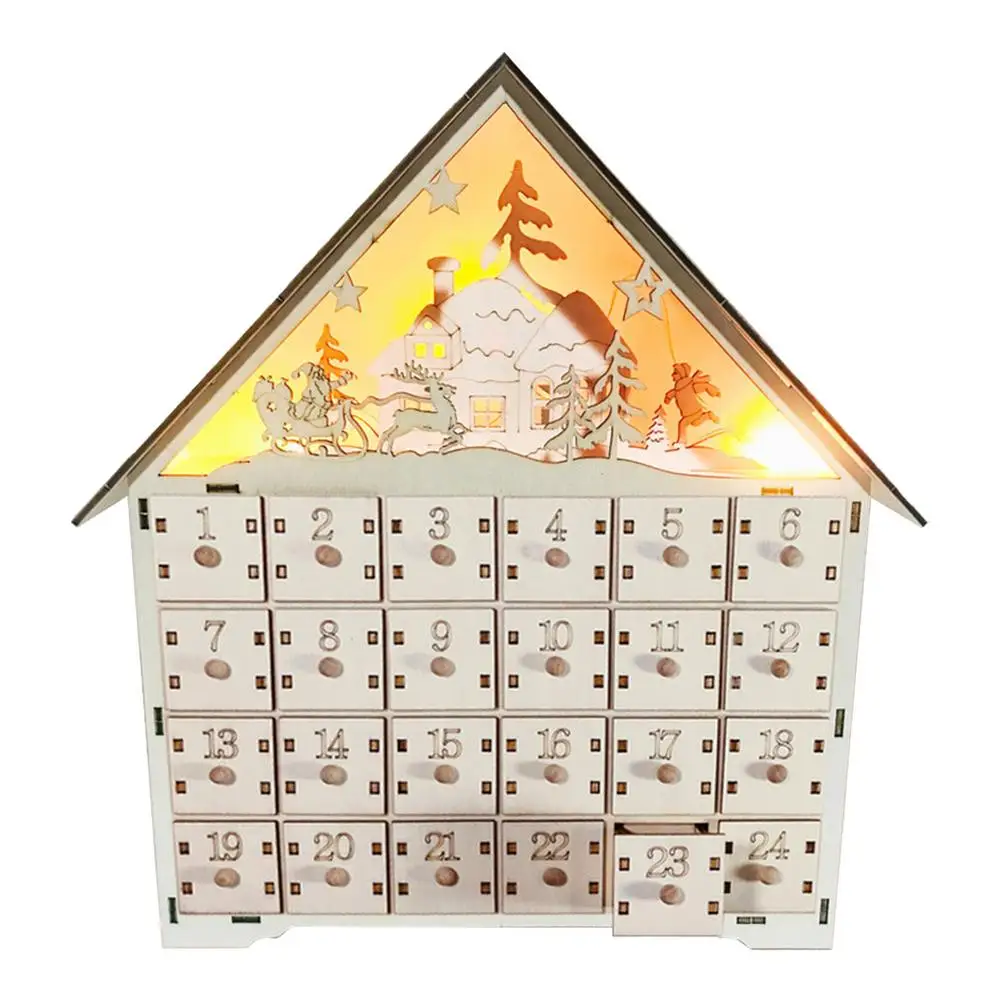 

Christmas Countdown Calendar Refillable Advent Calendar Lighted Wooden Countdown To Christmas Calendar Decoration With 24 Stor
