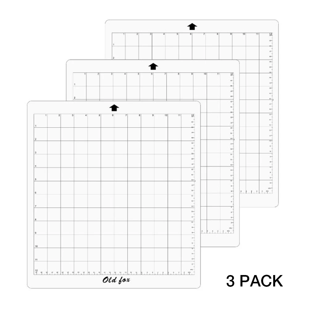 

Replacement 3PCS Cutting Mat Transparent Adhesive Mat Pad with Measuring Grid 12 by 12-Inch for Silhouette Cameo Plotter Machine