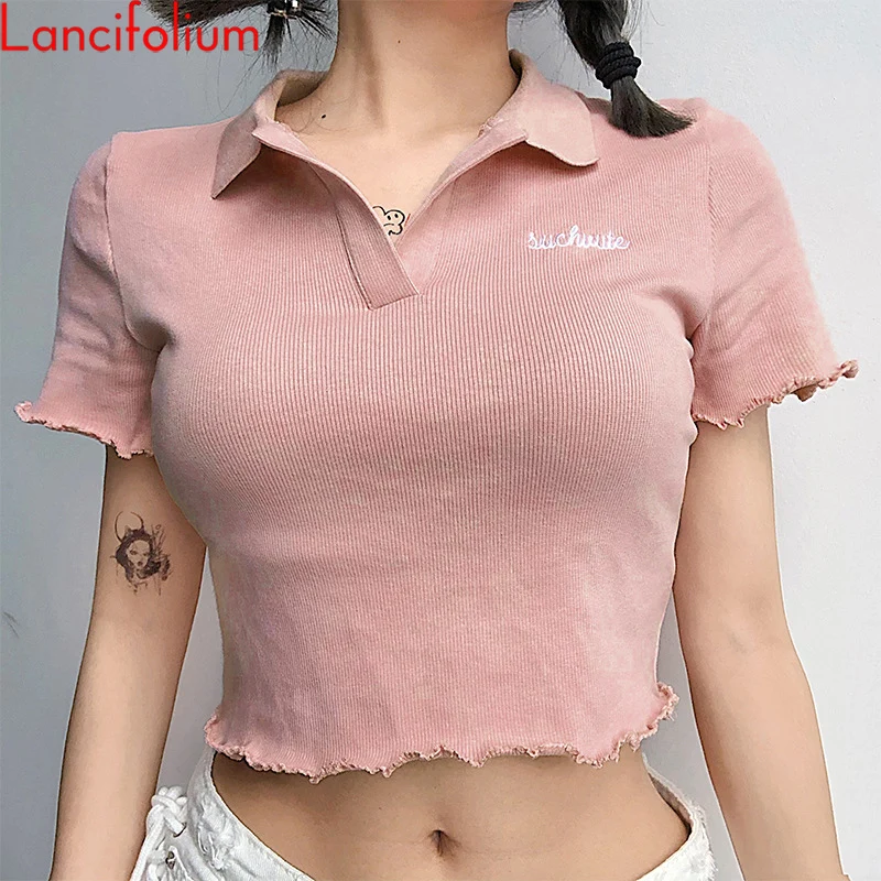 

Кроп-топ женский трикотажный в рубчик, с V-образным вырезом, 2020