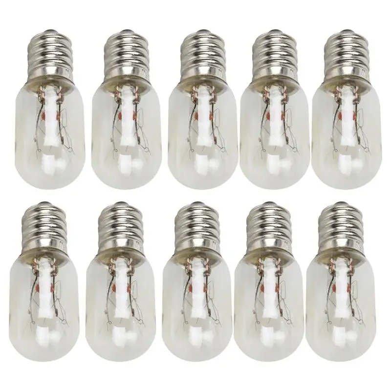 

10pcs Refrigerator Light 120V 15W E12 Fridge Light Tungsten Filament Lamp Salt Lamp Incandescent Bulb for Bedroom Home