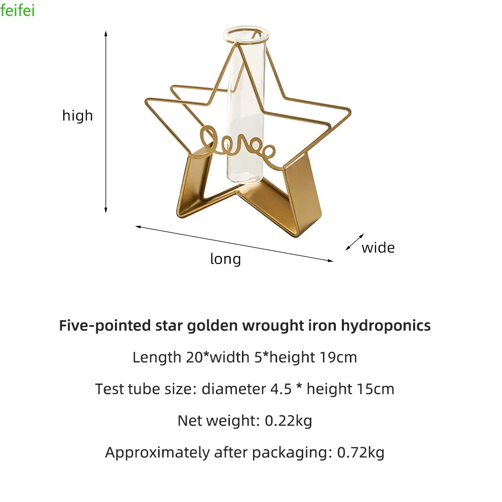 

Modern Home Decoration Metal Hydroponic Vase Living Room Home Decoration Accessories Dask Decorative Vase Office Decoration Gift