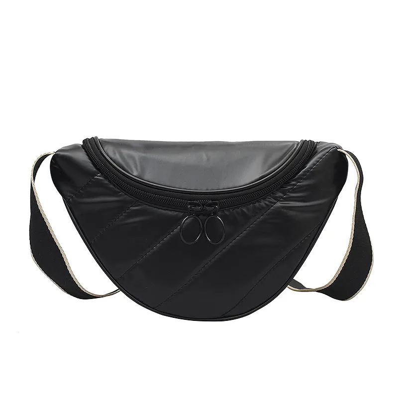 

Canvas Crossbody Bags For Women Reflective Material Chest Bag 2021 New Wave Shoulder Bag Chest Zip Pouch Vacation Women Satchel