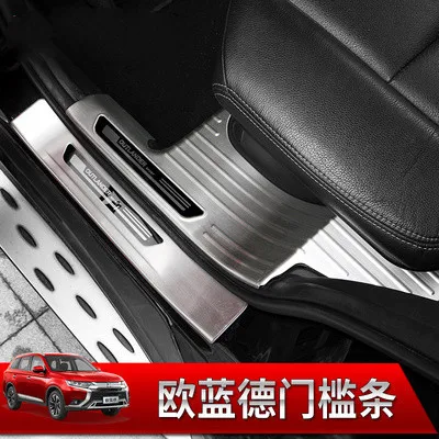 Car styling For Mitsubishi Outlander 2013-2019 stainless steel Rear Bumper door cover inside and outside sill plate | Автомобили и