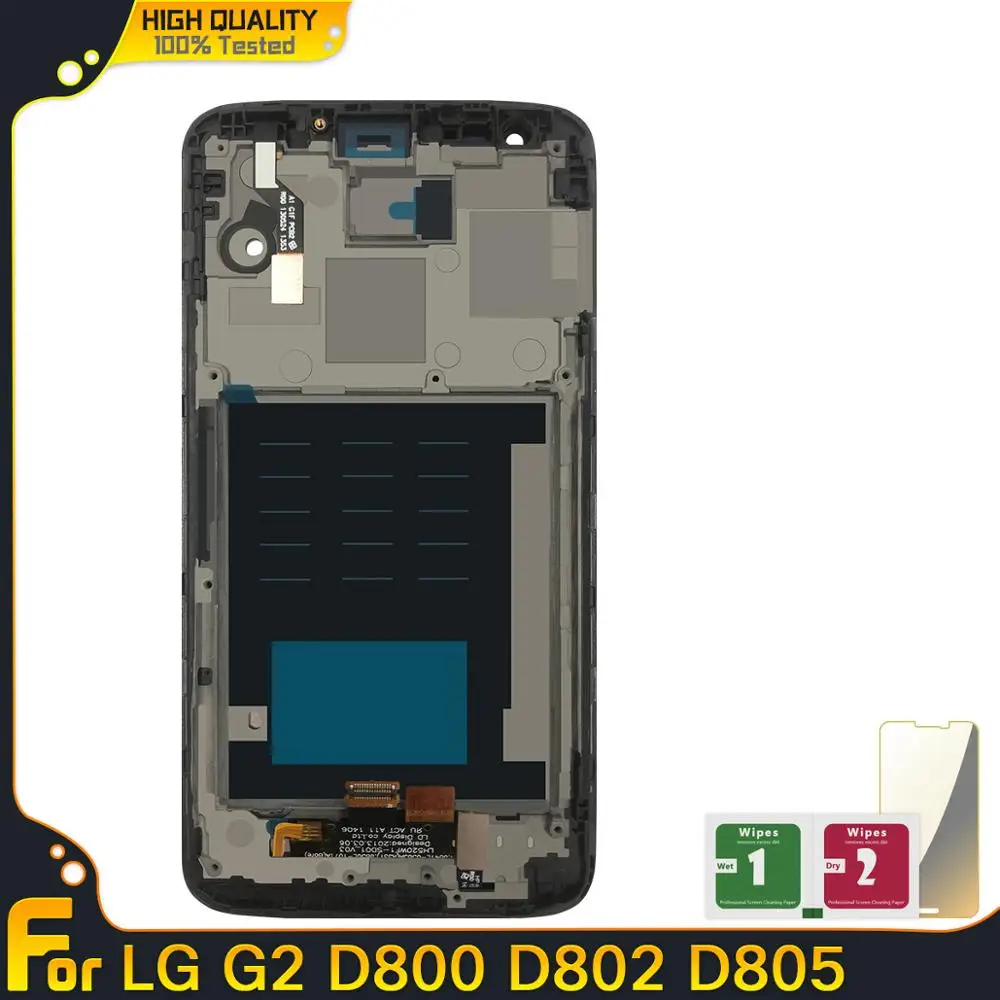 ЖК дисплей s для LG G2 D800 D801 D805 D803 D802 с рамкой кодирующий преобразователь сенсорного