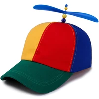 fashion colorful bamboo dragonfly patchwork baseball cap adult helicopter propeller funny adventure dad hat snapback hat