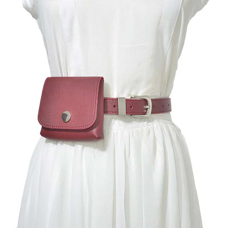 Женская поясная сумка Кожаная модная женская однотонная сумка-мессенджер из