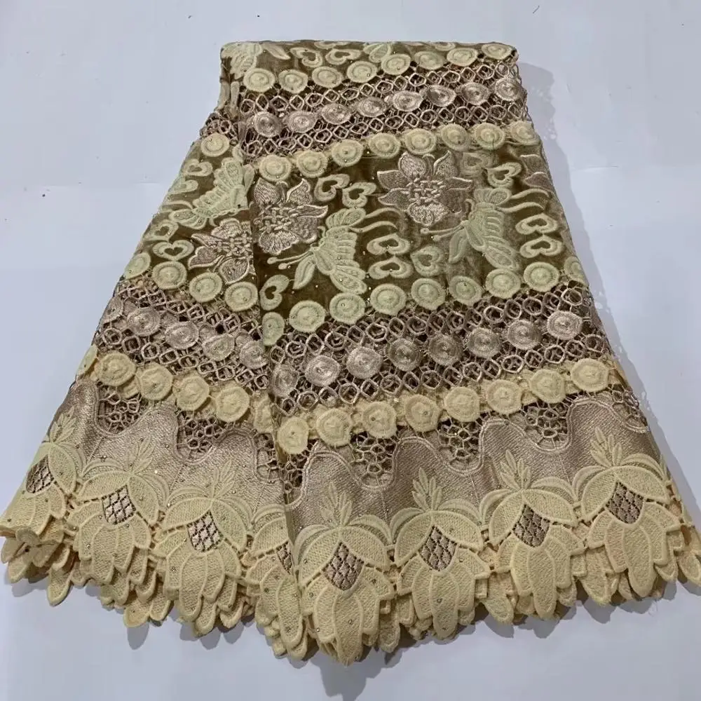 

Nigeria Guipure Lace Fabric,2020 Latest African Lace Embroiderey French Cord Net Lace Fabric High Quality Swiss Voile Lace